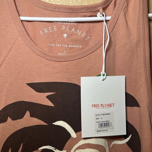 Free Planet Terracotta Tank Top with Artistic Design - Picture 3 of 3